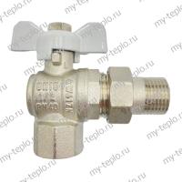 Кран шаровый угловой с американкой 1/2