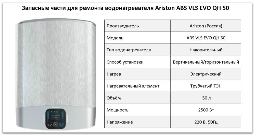Купить запчасти Ariston ABS VLS EVO QH 50 в Махачкале