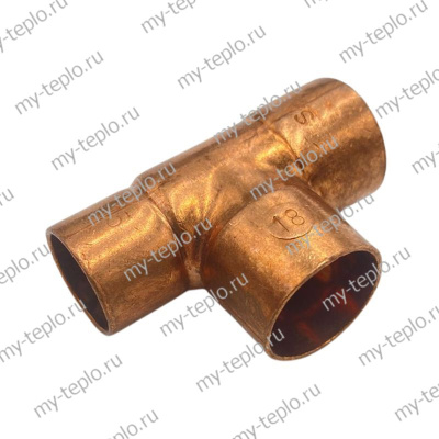 Медь Тройник переходной 18х18х15 пайка